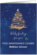 From Pool Maintenance Cleaner Christmas Tree Customizable Name card