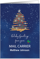 From Mail Carrier Christmas Tree Customizable Name card