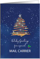For Mail Carrier Christmas Tree on Navy card