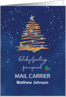 For Mail Carrier Christmas Tree Customizable Name card