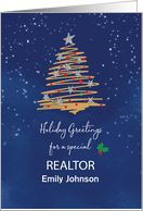 For Realtor Christmas Tree Customizable Name card