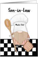 Son in Law Birthday Whimsical Gnome Chef Cooking card