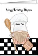 Stepson Birthday Whimsical Gnome Chef Cooking card