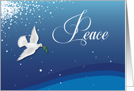 Business Elegant Peace on Blue Christmas with Dove card
