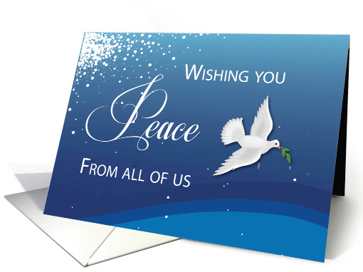 From All of Us Elegant Peace on Blue Christmas with Dove card