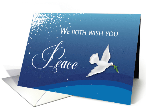 From Both of Us Elegant Peace on Blue Christmas with Dove card