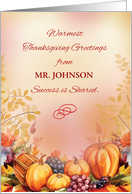 Customizable Name FROM Thanksgiving Business Customers Bountiful Appre card