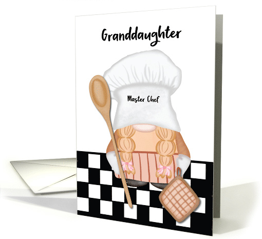 Granddaughter Birthday Whimsical Gnome Chef Cooking card (1797666)
