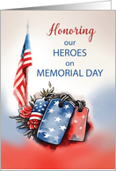 Memorial Day Honoring Heroes Dog Tags Red White Blue card