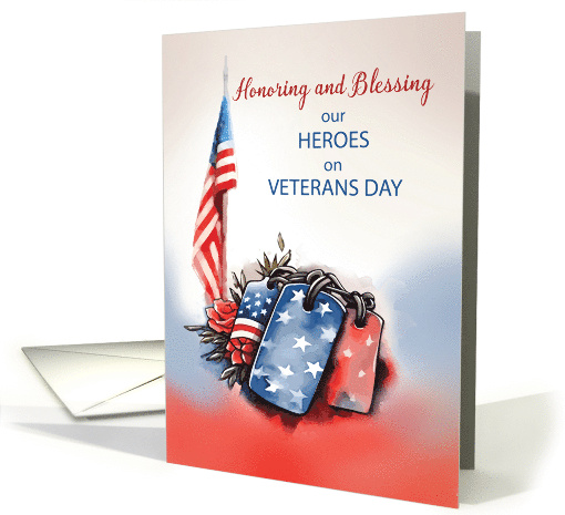 Religious Veterans Day Patriotic Dog Tags card (1800172)