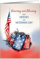 Religious Veterans Day Patriotic Dog Tags card