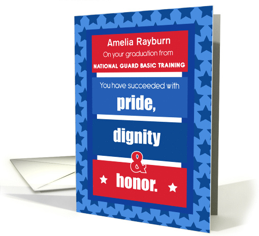 National Guard Basic Training Personalize Name Graduation Stars card