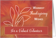 For Business Volunteer on Thanksgiving Warm Watercolor with White Bran card