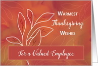 For Employee on Thanksgiving Warm Watercolor with White Branch card