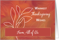 From All of Us Business Group Thanksgiving Warm Watercolor Leaves card