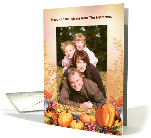 Customizable Photo and Name Thanksgiving Bountiful Appreciation card