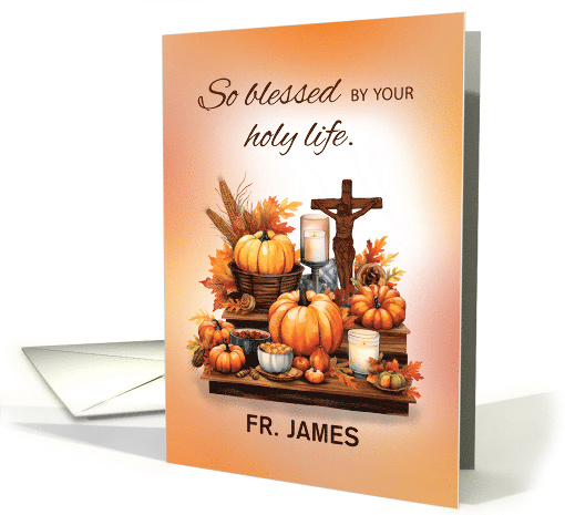 Catholic Pastor Customizable Name Thanksgiving with... (1801134)