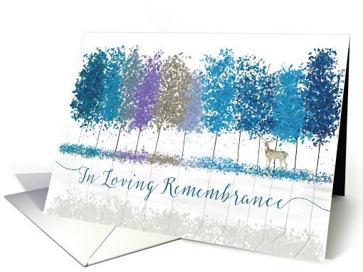 In Loving Remembrance Winter Trees and Lone Deer card (1801682)