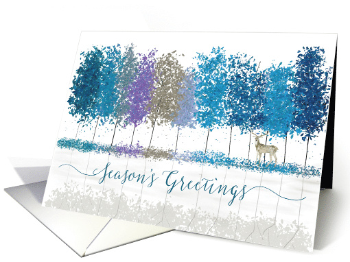 Seasons Greetings Winter Trees and Lone Deer card (1801684)
