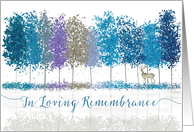 Hanukkah In Loving Remembrance Winter Trees and Lone Deer card