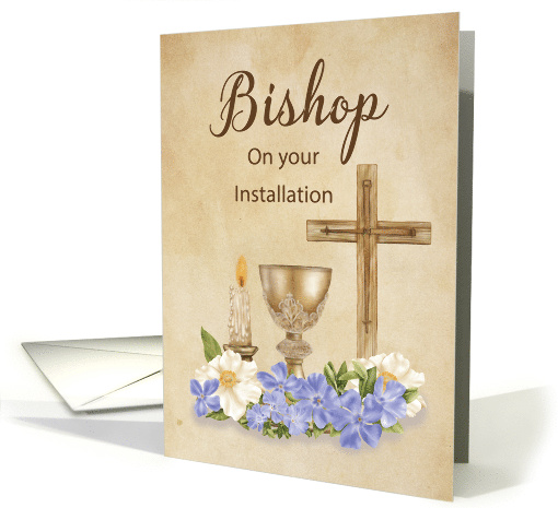 Bishop Installation Congratulations Cross Candle Chalice... (1803026)
