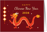 Chinese New Year 2036 Warm Red Dragon card