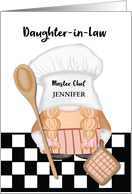 Custom Name Daughter in Law Birthday Whimsical Gnome Chef card