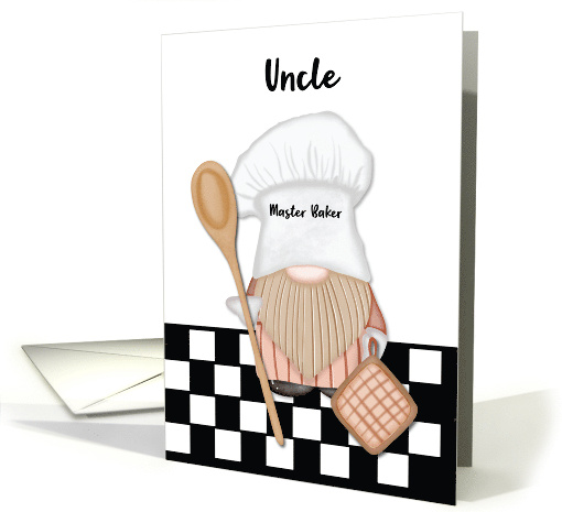 Uncle Birthday Whimsical Gnome Baker Baking card (1816578)
