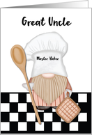 Great Uncle Birthday Whimsical Gnome Baker Baking card