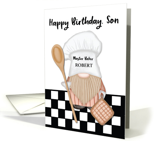 Custom Name Son Birthday Gnome Baker Baking card (1817162)