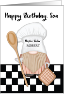 Custom Name Son Birthday Gnome Baker Baking card