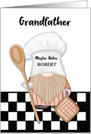 Custom Name Grandfather Birthday Whimsical Gnome Baker Baking card