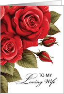 Wife Anniversary Love and Red Roses card