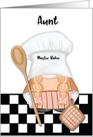 Aunt Birthday Whimsical Gnome Baker Baking card