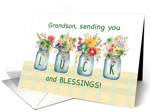 Grandson St. Patricks Day Luck and Blessings Wildflowers... (1822074)