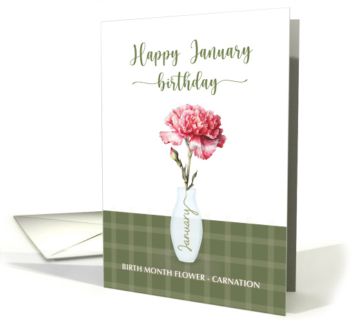 January Birthday Carnation Birth Month Flower card (1823064)