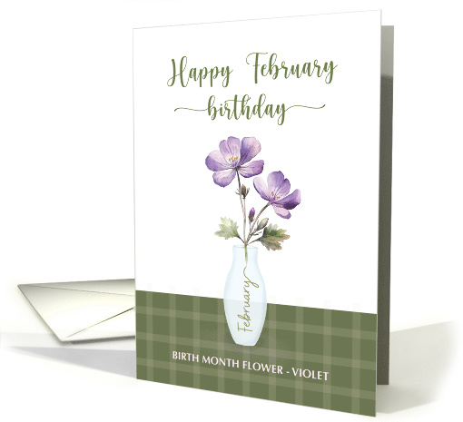 February Birthday Birth Month Flower Violet card (1823066)