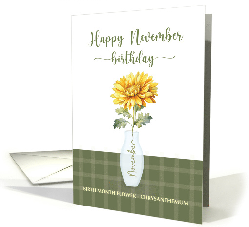 November Birthday Chrysanthemum Birth Month Flower card (1823106)