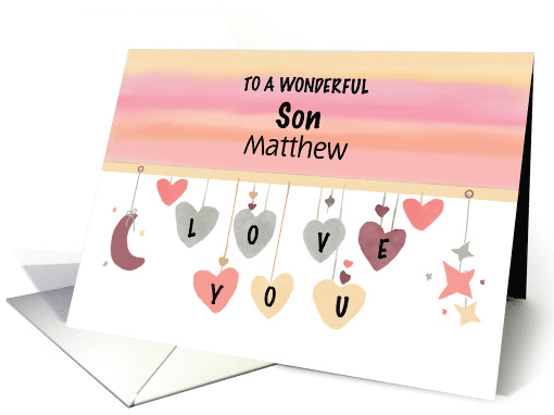 Personalized Name Son Valentine Hearts Moon Stars card (1823146)