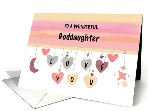 Goddaughter Valentine Love Hearts Moon Stars card (1823154)