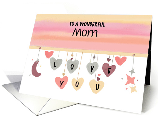 Custom Relation Mom Valentine Hearts Moon Stars card (1823514)