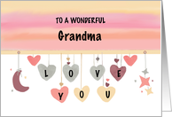 Grandma Valentine Hearts Moon Stars card