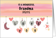 Personalized Name Grandma Valentine Hearts Moon Stars card