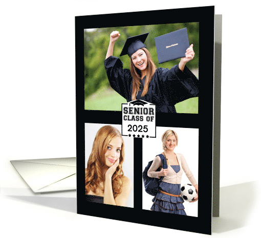 Senior Class of 2025 3 Photo Graduation Announcement card (1825544)