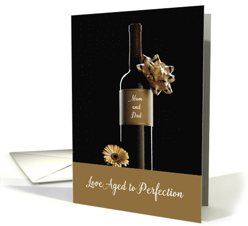 MUM and Dad Happy Anniversary Wine Bottle with Bow card (1825582)