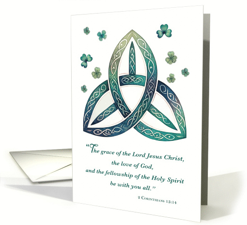 St Patrick's Religious Blessings with Celtic Triquetra card (1826146)