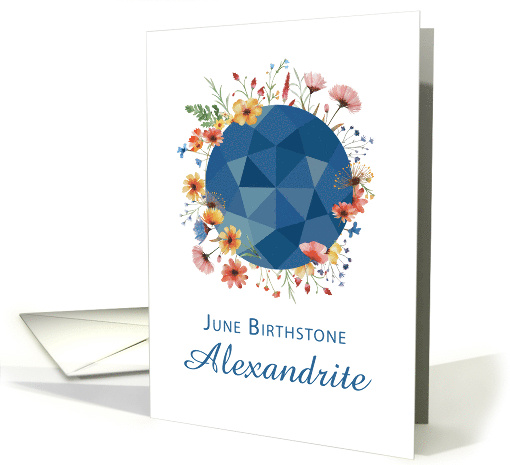 June Birthstone Alexandrite Birthday with Wildflowers card (1826884)