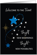 Welcome to the Team Blue and White Stars on Black Sky card