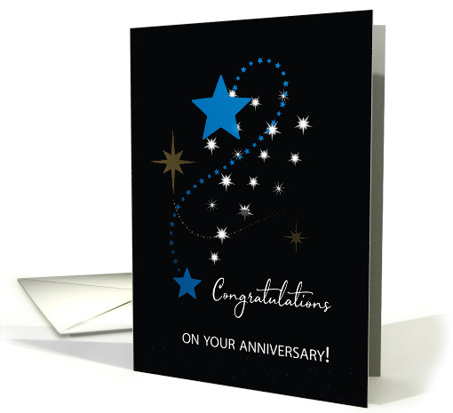 Employee Anniversary Congratulations Stars in Dark Sky card (1828112)