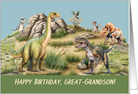 Great Grandson Birthday Baby Dinosaur Lifelike World card